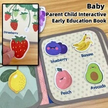 Interactive Early Education Book For Infants, Tear-Resistant Soft Book, Promoting Cognitive Learning For Babies, Introducing Fruits And Vegetables - Multicolor - View 3