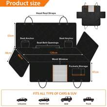 Seat Cover Rear Back Car Pet Dog Travel Waterproof Bench Protector Luxury - Black - View 2