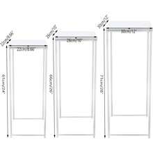 CNCEST Set Of 3 Metal Wedding Flower Vase Stand, Square Rack Flower Holder For Wedding Home Living Room & Patio Decor White - 白色 - 查看 6