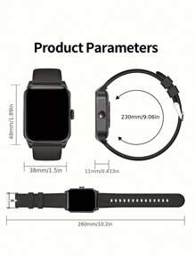 1 pieza Smartwatch con pantalla HD, con pantalla curva LED de alta definición a color, compatible con varios idiomas, función de llamada, función de notificación y batería de gran capacidad de 180mAh - Beis - Ver 3