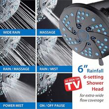 Hotel Spa AquaCare Spa Station Combo de cabezal de ducha de mano y lluvia de 48 modos de 3 vías de alta presión, boquillas antiobstrucciones, manguera de acero inoxidable extralarga, soporte de pared - Bronce frotado con aceite - Ver 8