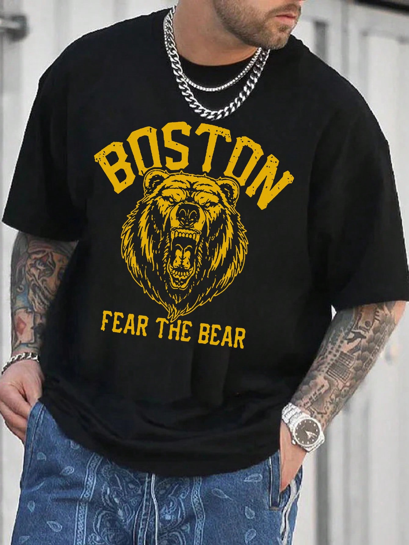 Men's Personality Print Short Sleeve T-Shirt, Comfortable & Breathable, Suitable For Summer Wear, Style