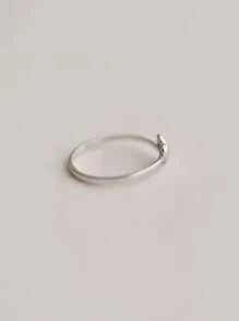 1 pieza Anillo con forma de corazón de plata de ley 925 minimalista y hermoso, adecuado como regalo de aniversario/Día de San Valentín para mujer/dama - Ver 5