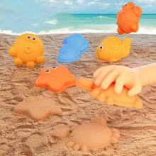 4/14 件沙滩玩具套装，可爱鸭子主题儿童沙滩玩具包括沙滩桶、铲子、动物沙模和喷壶，非常适合夏日海滩玩耍和水上乐趣 - 彩色 - 查看 5