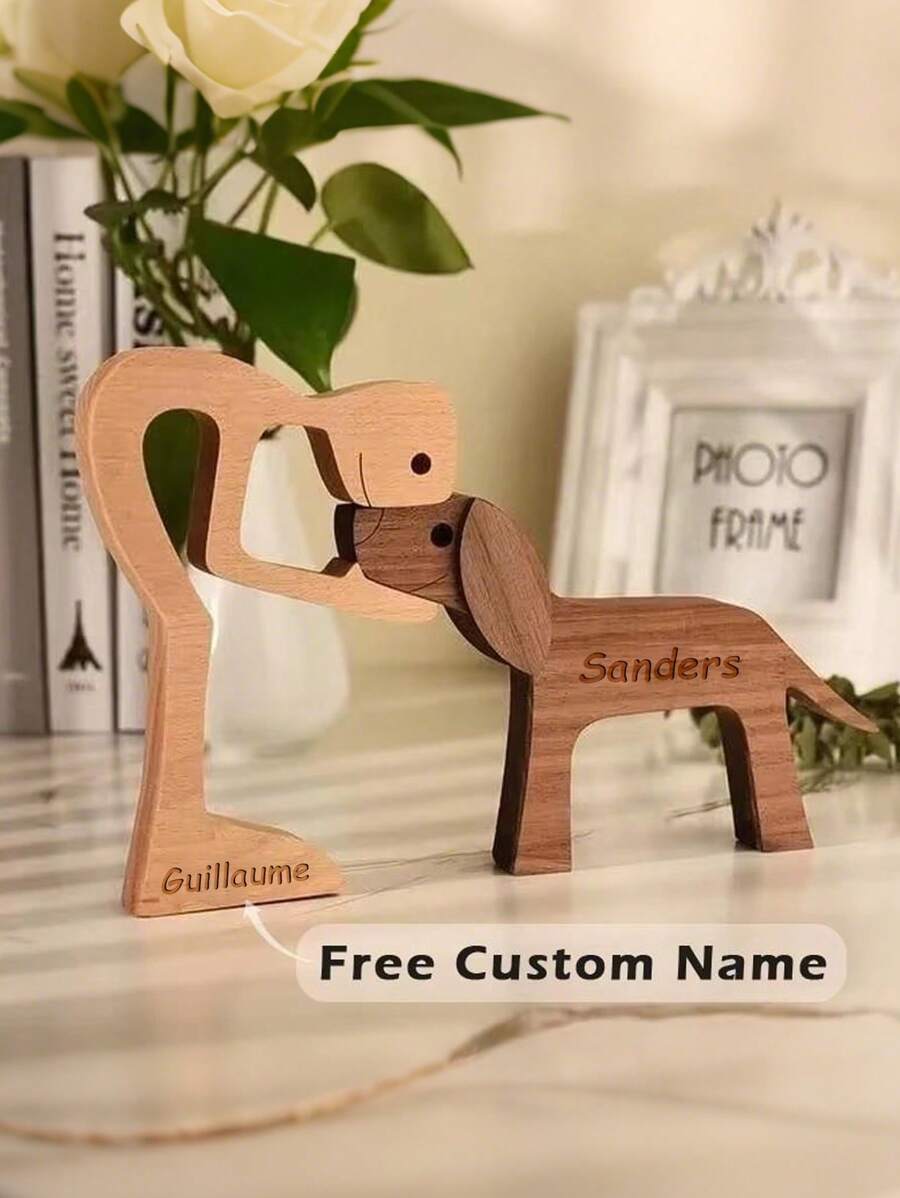 1 件定制小狗家庭装饰木制装饰品，北欧风格家居装饰，礼物