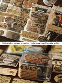 100 Stücke Retro Aufkleber, geeignet für Scrapbooking, amerikanische Vintage Dekorationsaufkleber für Studenten, Schulmaterial, Graffiti Aufkleber, Geschenk zum Schulanfang, Dekorationsmaterial