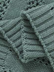 1 件春夏婴儿针织毯，休闲简约婴儿襁褓包，儿童盖毯 - 墨綠色 - 查看 4