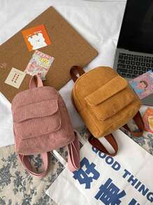 1 Mini zaino monocromatico alla moda e retrò, adatto per lo shopping, il tempo libero e i viaggi, sia per ragazzi che per ragazze. Con cerniera e cinturino regolabile, abbinabile agli abiti, è la scelta migliore come regalo per familiari e amici - Multicolore - Visualizzare 4