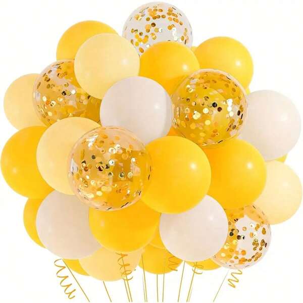 37 Stück/Set Sonnenblumen & Bienen Thema Latex Ballons, 12 Zoll gelb & weiß, Geburtstagsdekoration, Weihnachts- und Neujahrsfestdekoration, Innenfeier Zubehör Hochzeitsparty Gastgeschenke Raumdekoration Brautgeschenke Abschlussfeier Geburtstagsdekoration Junggesellinnenabschied Dekoration Abschlussfeier Dekoration
