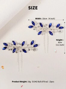 2 Stücke elegante Kristall Diademe & Haarclips für Frauen, Braut Hochzeit Haarzubehör