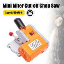 Mini Bench Cut-Off Saw Set, 7800 RPM High-Speed Blade, Adjustable Miter, Portable Precision Cutter For Metal, Wood & Plastic, 90W Power, Efficient - Orange - View 5
