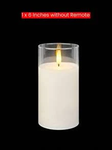 3件套电子装饰LED蜡烛灯，带遥控定时器，户外电动柱形蜡烛，电池供电，3件套逼真火焰柱形蜡烛，暖焰，生日婚礼装饰，适用于灯笼、庭院、圣诞节、万圣节、情人节、派对、餐桌、家居装饰 - 透明 - 查看 15