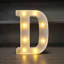 1pc LED Strip Light Marquee Sign - White Illuminated Letter Decoration For Home, Wedding, Birthday And Party - Waterproof Bulbs, 6.3" Height, PVC Material, Battery Powered Box, Ideal For Bar Or Desktop Decor