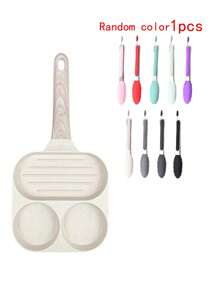 1PC Omelet Pans Home Four-Hole Omelet Pan Egg Burger Pan Gas Induction Stove, 3-In-1 Non-Stick Divided Grill Pan, 3 Section Fried Egg Pan For Gas Stove Top And Induction Cooker - Perfect For Breakfast, Eggs, Bacon Seafood Boil