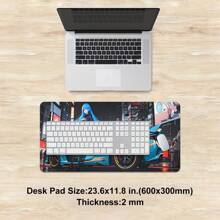 1 pieza Alfombrilla para ratón de estilo anime con un coche deportivo y una chica en un garaje, alfombrilla de juego para ratón de varios tamaños, tapete de escritorio de goma antideslizante para oficina, accesorios de escritorio, alfombrilla de escritorio para teclado para escuela, oficina, hogar, regalo para amigos y familiares