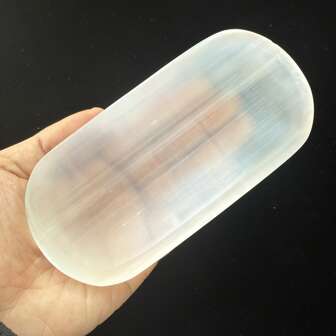 1pc Selenite Bowl Plate Ornament, Natural Selenite Bowl, Crystal Bowl, Interior Decoration Plate