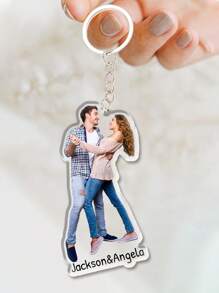 1 pièce/3 pièces Porte-clés acrylique personnalisé, porte-clés photo personnalisé, pendentif de sac à dos pour femme, porte-clés pour animaux de compagnie personnalisés, étiquettes de clés, porte-clés acrylique pour couples, amis, animaux de compagnie, porte-clés photo personnalisé, effet double face, breloques - Modèle A - Voir 4