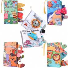 1 pieza Libro de cola de tela para el desarrollo de la inteligencia del bebé, libro de tela indestructible para bebés con papel arrugable, juguetes educativos para bebés y niños pequeños, adecuado para niños y niñas, regalo ideal para diversas festividades