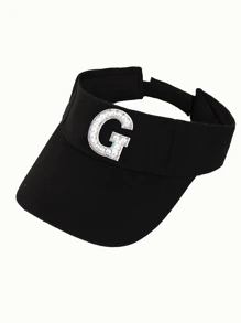 1 件女士 26 颗珍珠字母时尚休闲防晒帽，适合春夏季日常户外街头风格搭配，生日、节日的绝佳礼物