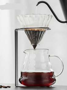 1 pieza Soporte para café de goteo, Juego portátil de soporte y filtro de metal para café de goteo