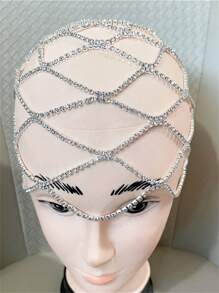 Rhinestone Mesh Headchain, Suitable For Formal Occasions - Multicolor - View 3