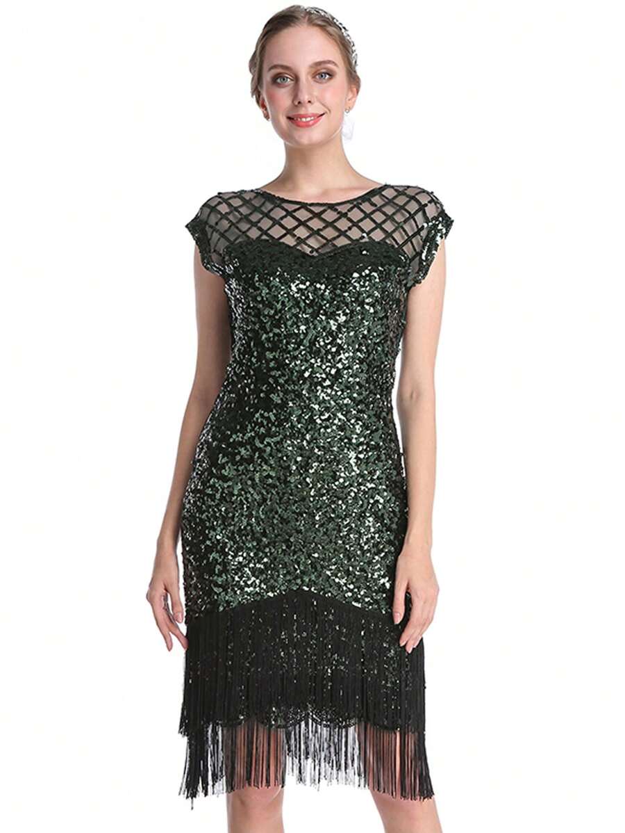 Vestidos Baile Latino Vestido Años 20 Con Flecos Y Lentejuelas