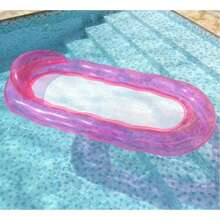 加厚新款充气水上躺椅可折叠，方便成人携带，配有网状浮床和水上游泳圈，享受假日阳光充气躺椅泳池浮床，沙滩必需品，沙滩配件 - 彩色 - 查看 6