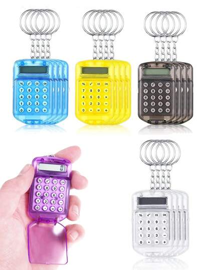 1 PIEZA/3 PIEZAS Calculadora mini creativa tipo flip de bolsillo, calculadora portátil de estudiante con 8 dígitos, calculadora electrónica mini tipo llavero, tipo flip, portátil, para estudiante, oficina, creativa, bolsas escolares, herramienta de computación y oficina, llavero de coche, accesorio de bolso, accesorios portátiles para uso diario, pequeños regalos, esenciales al aire libre, regalo de cumpleaños, aniversario, graduación para novia, novio, padre, hermano, compañero de clase, buen amigo.