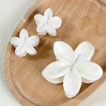 3 件套渐变色芙蓉花塑料发夹，1 个大号和 2 个小号，优雅多用途，适合日常、休闲、派对、通勤、假日发型发夹爪夹发夹发夹发夹