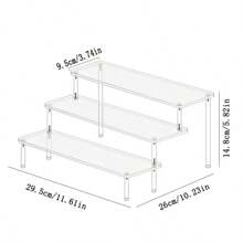 1 件亚克力展示架，多层分层展示架，家庭储物收纳架和产品展示架，适用于香水、化妆品、收藏品、玩具、派对装饰 - 無色 - 查看 16