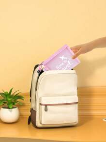 Bolsa de maquillaje con estampado de patrón de letra "Time to Travel", bolsa de almacenamiento para maquillaje y esponja de cojín, bolsa organizadora transparente, neceser de viaje, estilo de vacaciones hawaianas, bolsa de aseo, bolsas de embalaje, para vacaciones, playa, baño, dormitorio, gran capacidad