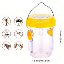 2 Pcs Solar Wasp Traps Outdoor Hanging, Solar Powered Wasp Killer Hanging For Outside With UV LED Light, Reusable Bee Trap Catcher Outdoor, Yellow Jackets Fly, Flying Insect And Wasps, Indoor Outdoor Patio Garden Home - Multicolor - View 12