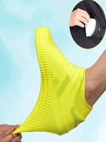 1 Pair Silicone Shoe Cover Waterproof Non-Slip Thickened Wear-Resistant For Adults Men And Women Rain Portable No Odor Silicone Shoes Camping Camping Stuff