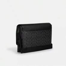 Coach túi đeo vai vải canvas tráng logo in caleb 36 dành cho nữ màu đen - màu đen - Xem 4