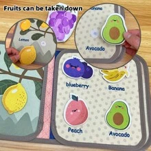 Interactive Early Education Book For Infants, Tear-Resistant Soft Book, Promoting Cognitive Learning For Babies, Introducing Fruits And Vegetables - Multicolor - View 4