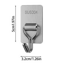 2 PIEZAS Gancho de acero inoxidable, colgador de pared sin taladro y sin rastro, gancho adhesivo para cocina, baño, puerta, dormitorio, soporte de pared resistente para almacenamiento