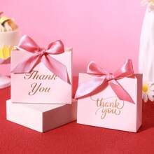 Juego de 12/24 bolsas de regalo pequeñas para agradecer de 4.5x1.8x3.9 pulgadas con lazo, ideales para fiestas, cumpleaños, bodas, despedidas de soltera, regalos de invitados de boda, cajas, decoración de recepción de bodas