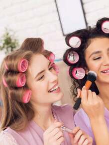 36/18 Piece Self Tapping Curling Iron Set, No Heat Curling Iron With Hair Clip, DIY Styling Tool Suitable For All Hair Types, Curling Iron With Clip Set, Plastic Eight Character Bangs, Air Bangs Curling Iron, Self-Adhesive Hair Magic Roll