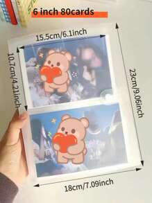 3/4/5/6/7 Inch Frosted Transparent Snap Button Photo Album, 80/160/200 Card Slots, Suitable For Storing Photos And Postcards