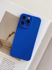 1 ốp lưng điện thoại cao cấp tối giản màu xanh navy, ốp lưng màu trơn, ốp bảo vệ ống kính camera, tương thích với iPhone & Galaxy, phiên bản quốc tế, không phải phiên bản nội địa. - Màu xanh lam - Xem 6