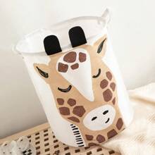 Cartoon Giraffe Print Laundry Hamper Dirty Toy Clothes Basket Foldable Easy Storage Portable Large Capacity Clothes Basket Large Round Storage Basket Cute Collapsible Laundry Basket Organizers And Storage Bins Foldable Dirty Clothes Basket Waterproof Bucket Laundry Organizer - Multicolor - View 3