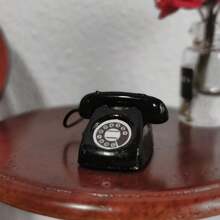 1pc 1:12 Scale Dollhouse Accessories, Mini Telephone Model For Miniature Food Toys, Diorama Scenery, Creative Decor, Toy Model, Terrarium DIY, Alloy Ornament, Christmas/New Year Gift