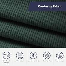 Modern W106inch 2-Piece Free Combination Corduroy Upholstered L-Shaped Modular Sectional Sofa With Right Chaise And Pillows - Green - View 10
