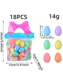 1 套/18 件，复活节经典彩色彩蛋礼品袋装饰，适合所有季节 DIY 户外装饰场景布置，自制花环手工艺品，完美的家居装饰，节日纪念品道具