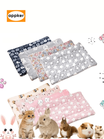 APPKER Comfortable Plush Pet Mat, Universal For All Seasons, Machine Washable,Can Be Used As A Cover Or Cushion, Suitable For Small Pets Such As Rabbits, Kittens, Squirrels, Hedgehogs, Hamsters, Etc., Pet Mattresses, Blankets