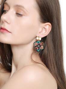 1 Pair Floral Boho Earrings, Suitable For Women To Wear For Vacation, Beach, Parties, Dates, Formal Events And Daily - Multicolor - View 7