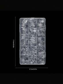 Hộp 330 móng tay giả acrylic trong suốt hình quả hạnh nhân, 15 kích cỡ, bộ móng tay giả gel mềm, dụng cụ nối móng nhanh, bộ móng tay giả ấn vào - Trong sáng - Xem 6