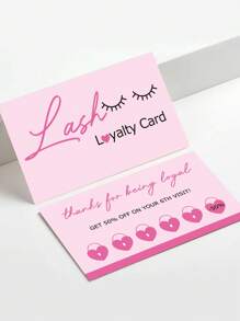 50 张睫毛后期护理卡闪亮睫毛延长名片闪亮纸质睫毛折扣会员卡睫毛护理卡批发