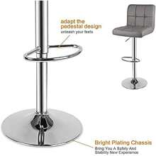 GartistGo Bar Stool Set Of 2 -Grey, 360° Swivel, Upholstered, Height Adjustable  Bar Stool - Grey - View 7