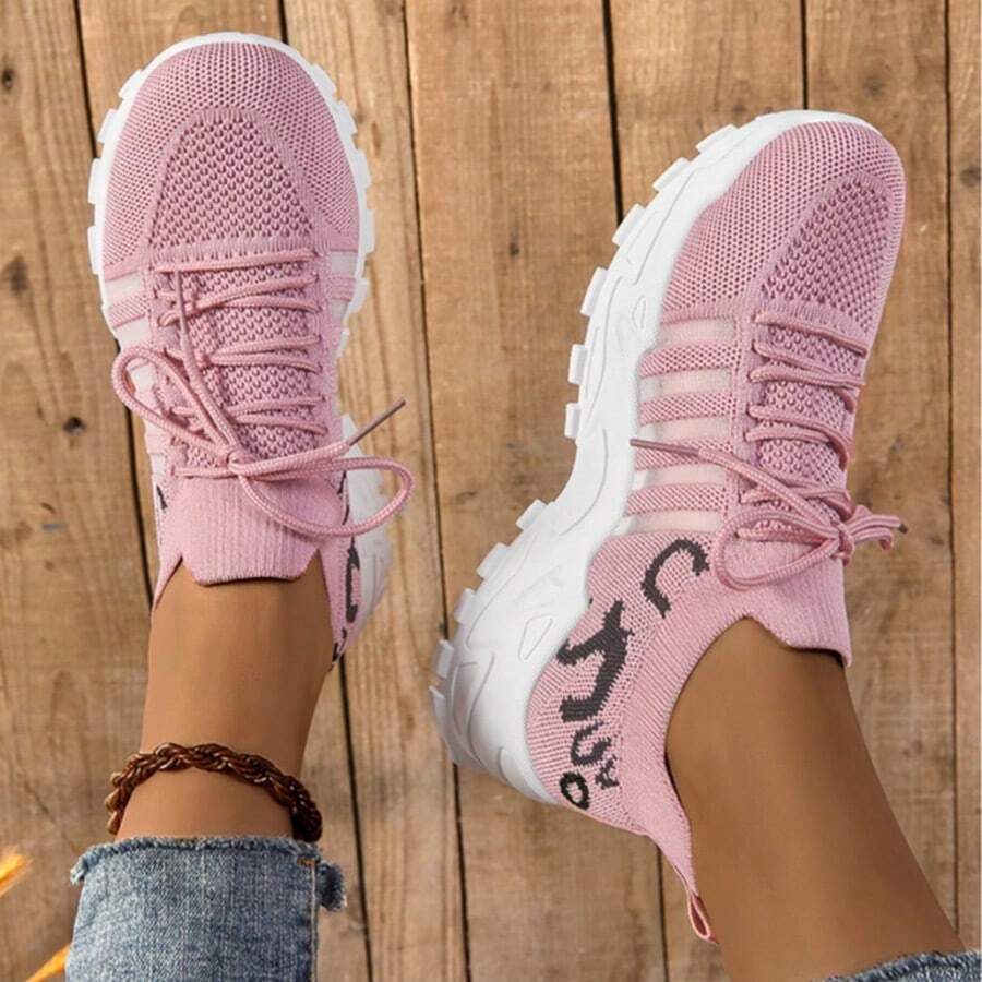 scarpi sportivi sportive alla moda in in rete traspirante da donna, scarpe da ginnastica casual all'aperto di stile vintage, per primavera e autunno